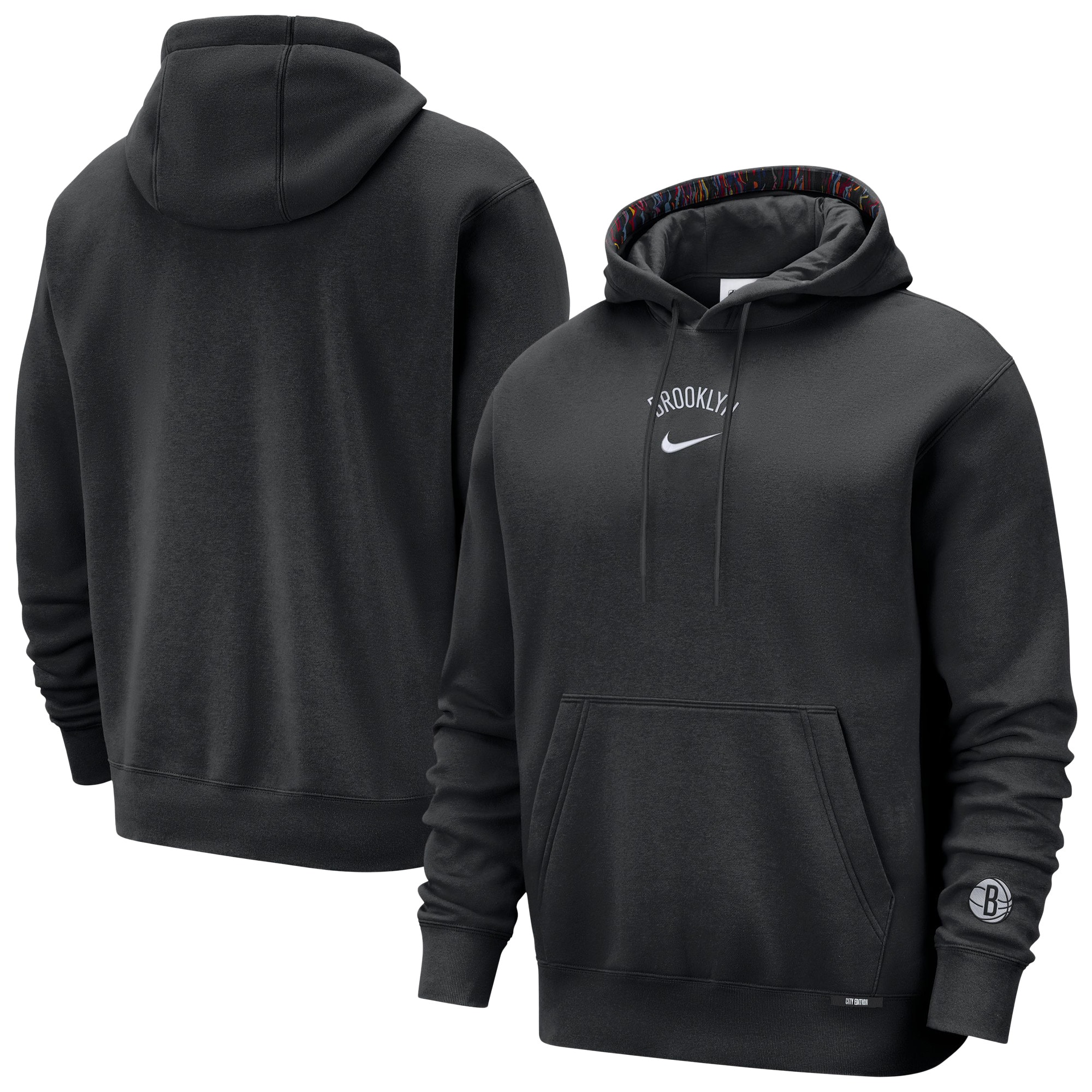 Brooklyn Nets Nike 2025/26 City Edition Courtside Remix Premium Hoodie – Black