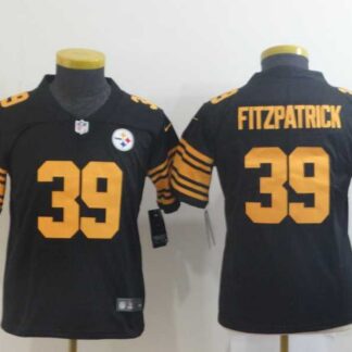 Youth Nike Steelers 39 Minkah Fitzpatrick Black Color Rush Limited Jersey
