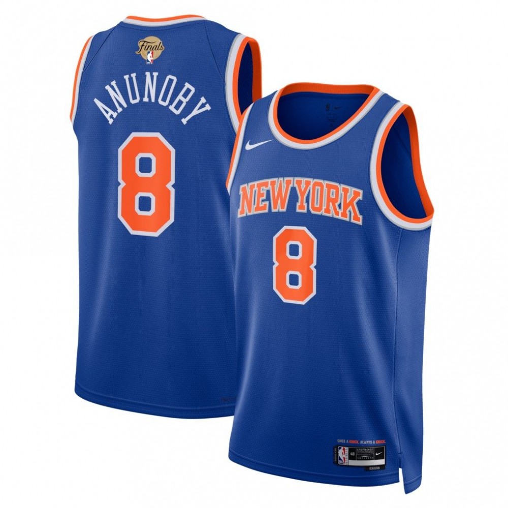 OG Anunoby New York Knicks Nike Blue 2026 NBA Finals Patch Swingman Jersey - Icon Edition