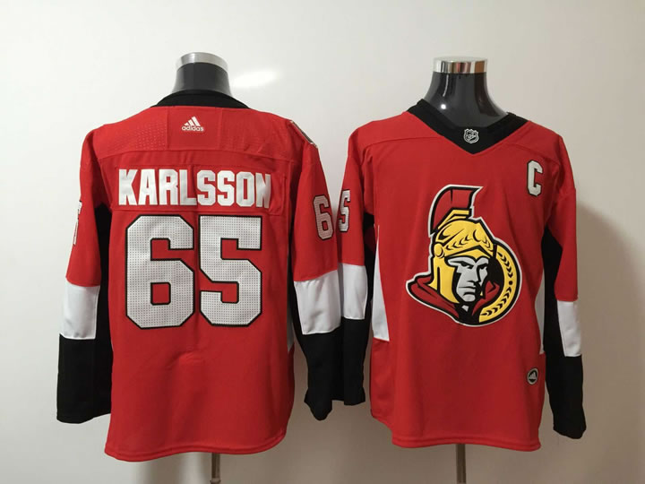 Ottawa Senators #65 Erik Karlsson Red Adidas Stitched Jersey