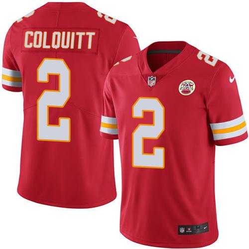 Nike Kansas City Chiefs #2 Dustin Colquitt Red Team Color NFL Vapor Untouchable Limited Jersey