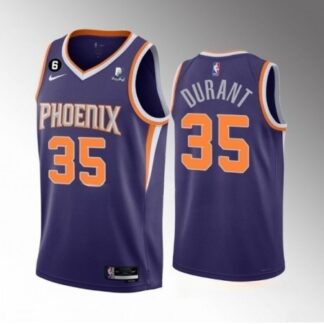 Men's Phoenix Suns #35 Kevin Durant Purple Icon Edition With NO.6 Patch Stitched Basketball Jersey WHSY