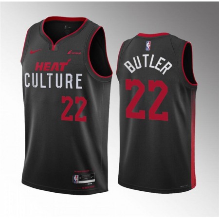 Youth Miami Heat #22 Jimmy Butler Black 2023/24 City Edition Stitched Jersey IJF0
