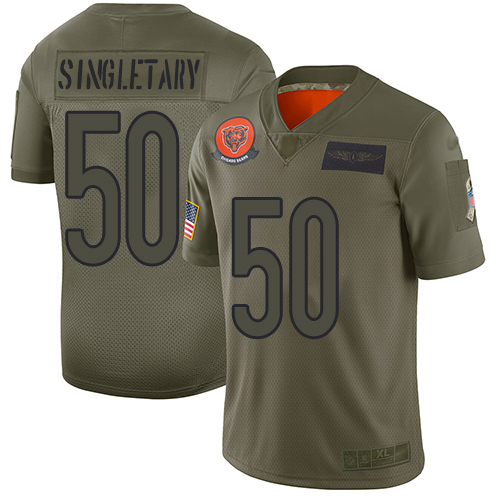 Nike Chicago Bears #50 Mike Singletary Camo Men’s Stitched NFL Limited 2019 Salute To Service Jersey