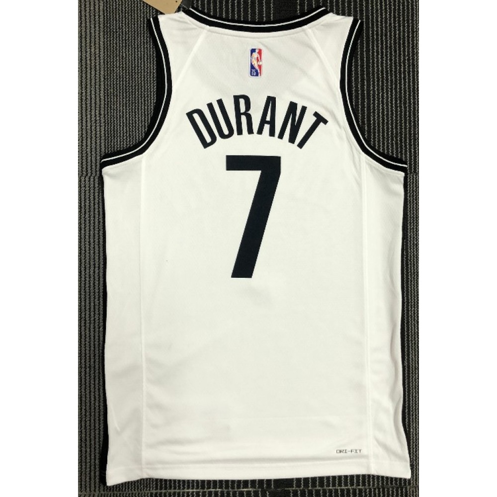 Men's Brooklyn Nets Kevin Durant #7 Nike White 2021 Swingman NBA Jersey - Icon Edition - Image 2