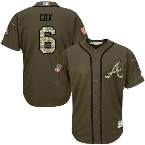 Atlanta Braves #6 Bobby Cox Green Salute to Service Stitched Baseball Jersey Jiasu