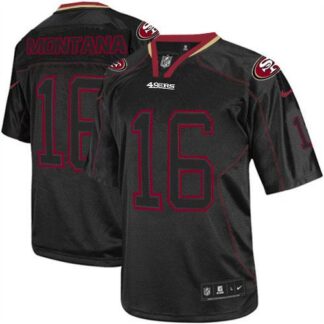 Nike San Francisco 49ers #16 Joe Montana Lights Out Black Men’s Stitched NFL Elite Jersey