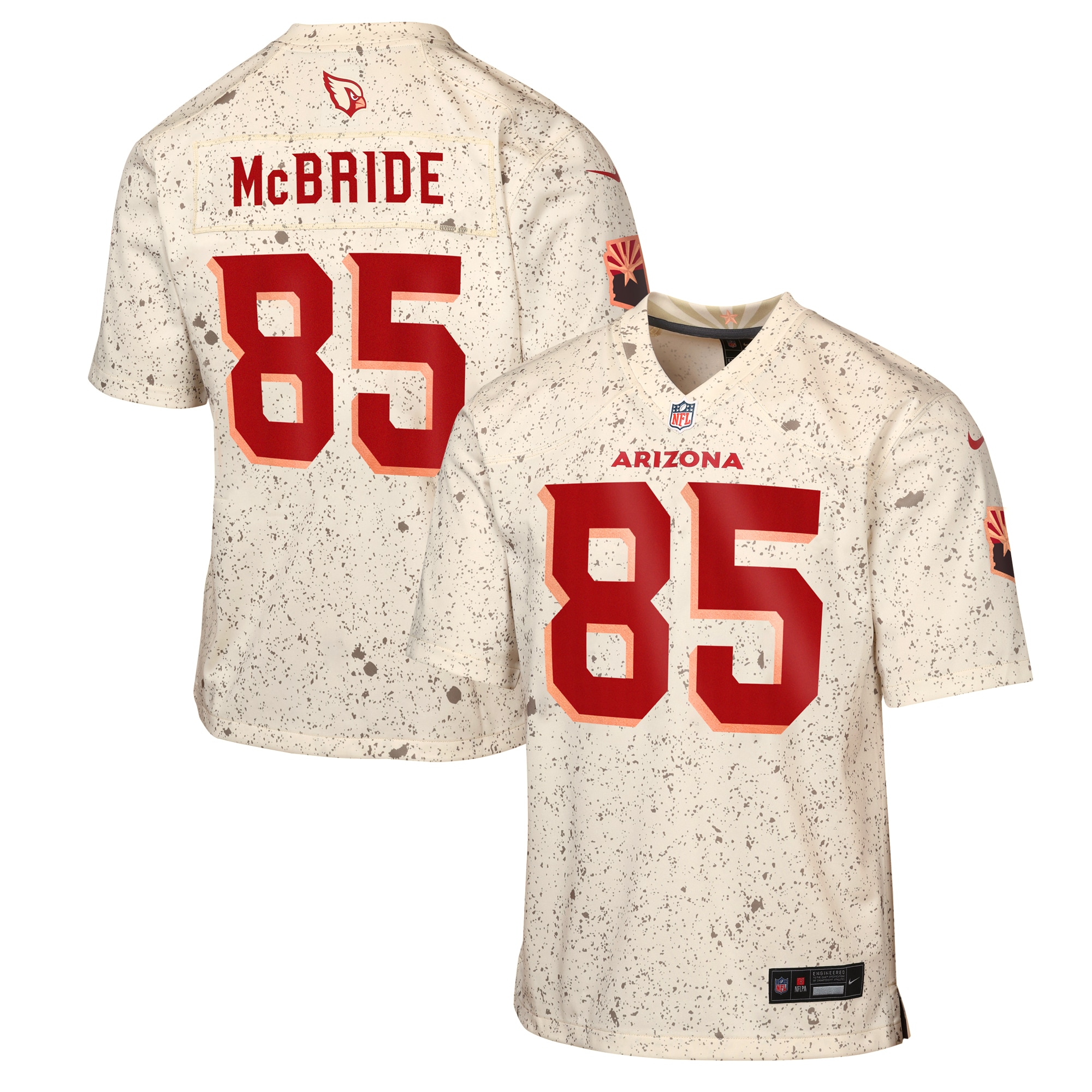 Trey McBride Arizona Cardinals Nike Youth 2025 Rivalries Collection Game Jersey – Natural
