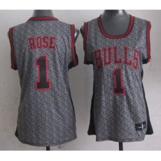 Bulls #1 Derrick Rose Grey Women's Static Fashion Stitched NBA Jersey