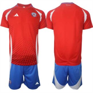Men's Chile Blank 2024-25 Red Home Soccer Jersey Suit