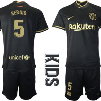 Youth 2020-2021 club Barcelona away 5 black Soccer Jerseys