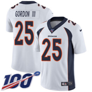 Nike Denver Broncos #25 Melvin Gordon III White Men’s Stitched NFL 100th Season Vapor Untouchable Limited Jersey