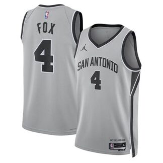 Youth San Antonio Spurs #4 De Aaron Fox Grey 2025/26 Statement Edition Jersey