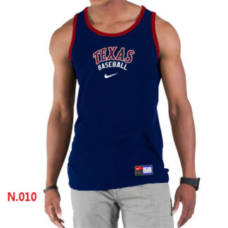 Nike Texans Rangers Home Practice men Tank Top D.Blue