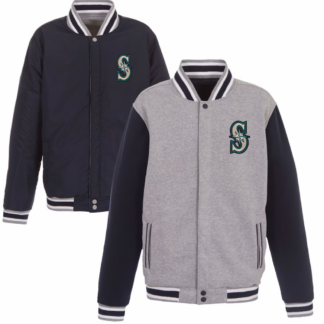 Seattle Mariners JH Design Reversible Fleece Full-Snap Jacket