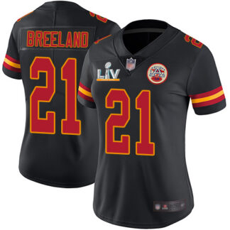 Nike Kansas City Chiefs #21 Bashaud Breeland Black Women’s Super Bowl LV Bound Stitched NFL Limited Rush Jersey