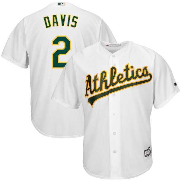 Athletics 2 Khris Davis White Cool Base Jersey Dzhi