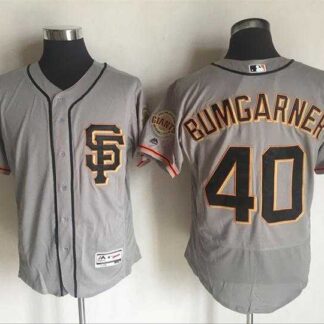 San Francisco Giants #40 Madison Bumgarner Gray 2016 Flexbase Collection Stitched Baseball Jersey