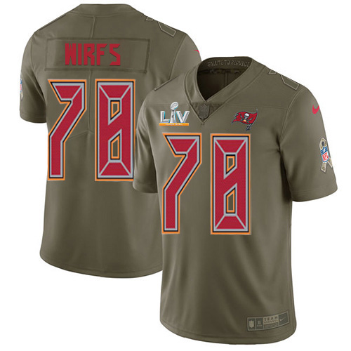 Nike Tampa Bay Buccaneers #78 Tristan Wirfs Olive Youth Super Bowl LV Bound Stitched NFL Limited 2017 Salute To Ser...