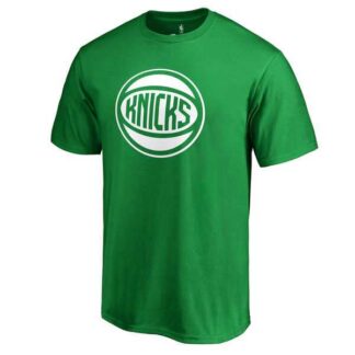 Men's New York Knicks Fanatics Branded Kelly Green St. Patrick's Day White Logo T-Shirt FengYun