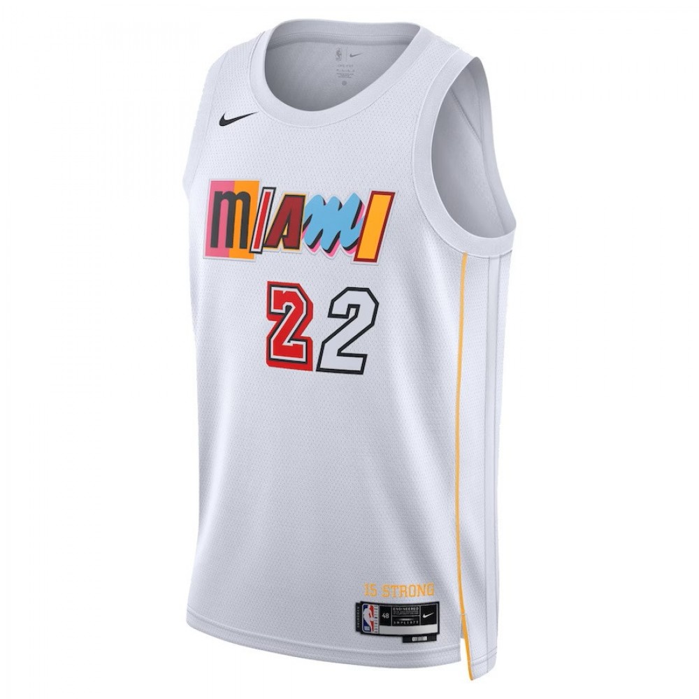 Jimmy Butler Miami Heat Nike Unisex 2022/23 Swingman Jersey - City Edition - White - Image 2