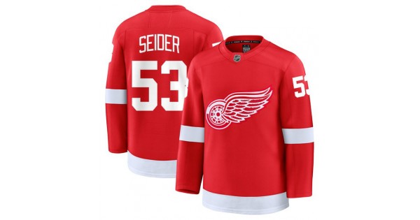 Moritz Seider Detroit Red Wings Home Premium Jersey - Red - Image 2