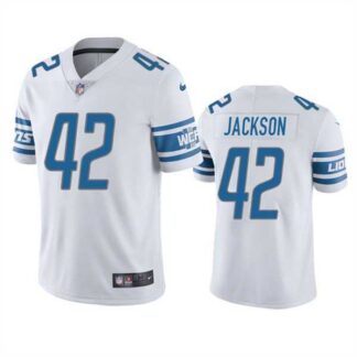 Nike Men & Women & Youth Detroit Lions #42 Justin Jackson White Vapor Untouchable Limited Stitched Jersey