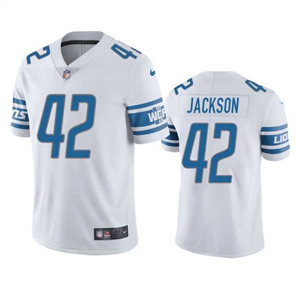 Nike Men & Women & Youth Detroit Lions #42 Justin Jackson White Vapor Untouchable Limited Stitched Jersey