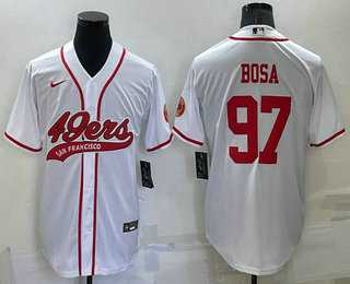 San Francisco 49ers 85 George Kittle White Men's Stitched Cool Base Nike Baseball Jersey
