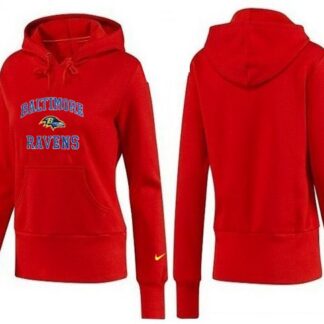Nike Baltimore Ravens Team Logo Red Women Pullover Hoodies (4)