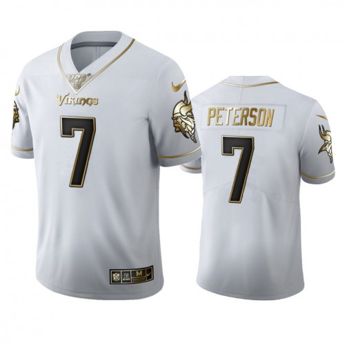 Minnesota Minnesota Vikings #7 Patrick Peterson Men’s Nike White Golden Edition Vapor Limited NFL 100 Jersey