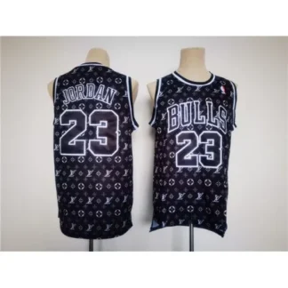 Men's Chicago Bulls #23 Michael Jordan Black Stitched Jersey RFEQ
