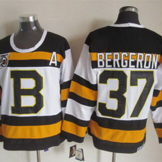 Boston Bruins #37 Patrice Bergeron White 75TH Throwback CCM Jersey