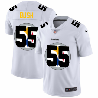 Pittsburgh Steelers #55 Devin Bush White Men’s Nike Team Logo Dual Overlap Limited NFL Jersey
