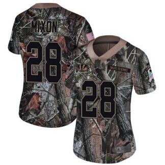 Nike Cincinnati Bengals #28 Joe Mixon Camo Women’s Stitched NFL Limited Rush Realtree Jersey