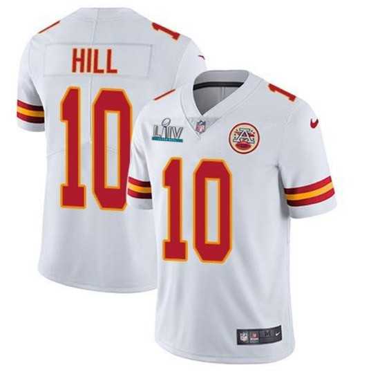Youth Nike Chiefs 10 Tyreek Hill White 2020 Super Bowl LIV Vapor Untouchable Limited Jersey