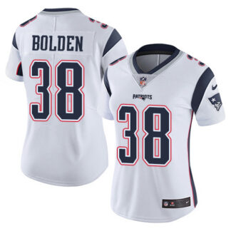 Nike New England Patriots #38 Brandon Bolden White Women’s Stitched NFL Vapor Untouchable Limited Jersey