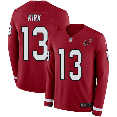 Nike Arizona Cardinals #13 Christian Kirk Red Team Color Men’s Stitched NFL Limited Therma Long Sleeve Jersey