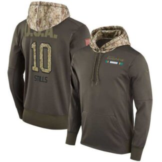 Nike Dolphins 10 Kenny Stills Men's Olive Salute To Service Pullover Hoodie