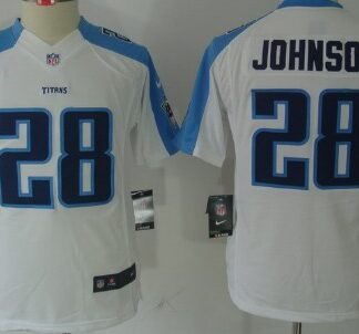 Nike Tennessee Titans #28 Chris Johnson White Limited Kids Jersey