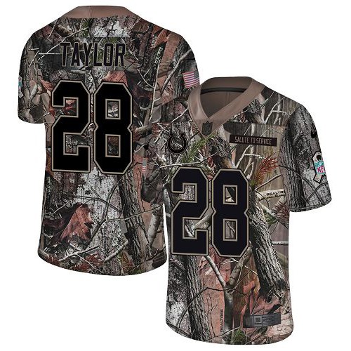 Nike Indianapolis Colts #28 Jonathan Taylor Camo Men’s Stitched NFL Limited Rush Realtree Jersey