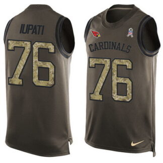 Men's Arizona Cardinals #76 Mike Iupati Green Salute to Service Hot Pressing Player Name & Number Nike NFL Tank Top...