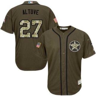 Houston Astros #27 Jose Altuve Green Salute to Service Stitched Baseball Jersey Jiasu