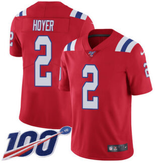 Nike New England Patriots #2 Brian Hoyer Red Alternate Men’s Stitched NFL 100th Season Vapor Untouchable Limited Je...