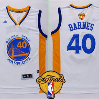 Men's Golden State Warriors #40 Harrison Barnes White 2016 The NBA Finals Patch Jersey