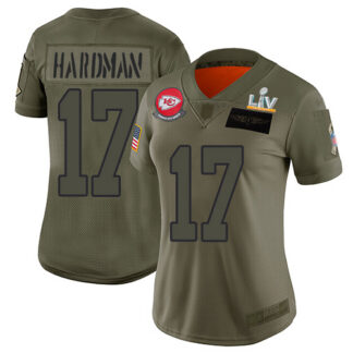 Nike Kansas City Chiefs #17 Mecole Hardman Camo Women’s Super Bowl LV Bound Stitched NFL Limited 2019 Salute To Ser...