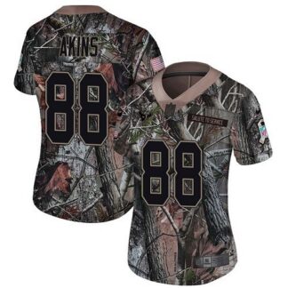Nike Houston Texans #88 Jordan Akins Camo Women’s Stitched NFL Limited Rush Realtree Jersey