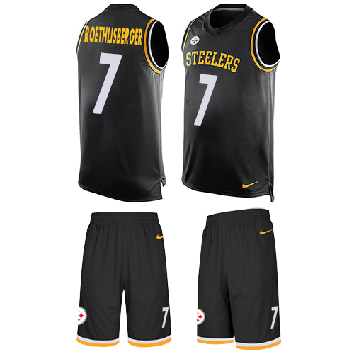 Nike Pittsburgh Steelers #7 Ben Roethlisberger Black Team Color Men’s Stitched NFL Limited Tank Top Suit Jersey