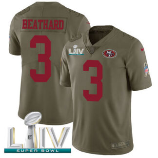 Nike San Francisco 49ers #3 C.J. Beathard Olive Super Bowl LIV 2020 Youth Stitched NFL Limited 2017 Salute To Servi...