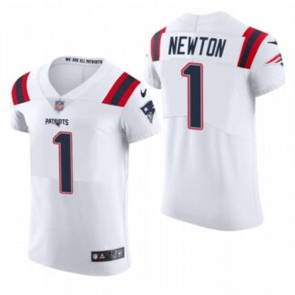 New England New England Patriots #1 Cam Newton Nike Men’s White Team Color Men’s Stitched NFL 2020 Vapor Untouchabl...